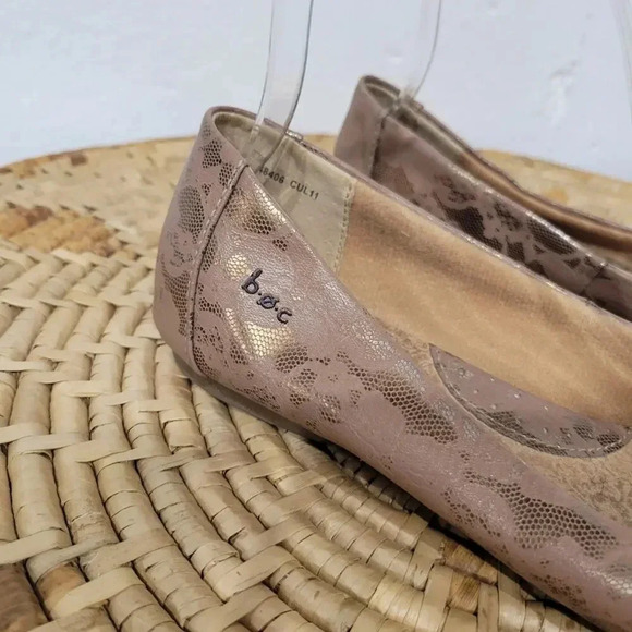 Boc Born Batik Rose Gold Floral Lace Ballet Flats Size 8 - Picture 3 of 7